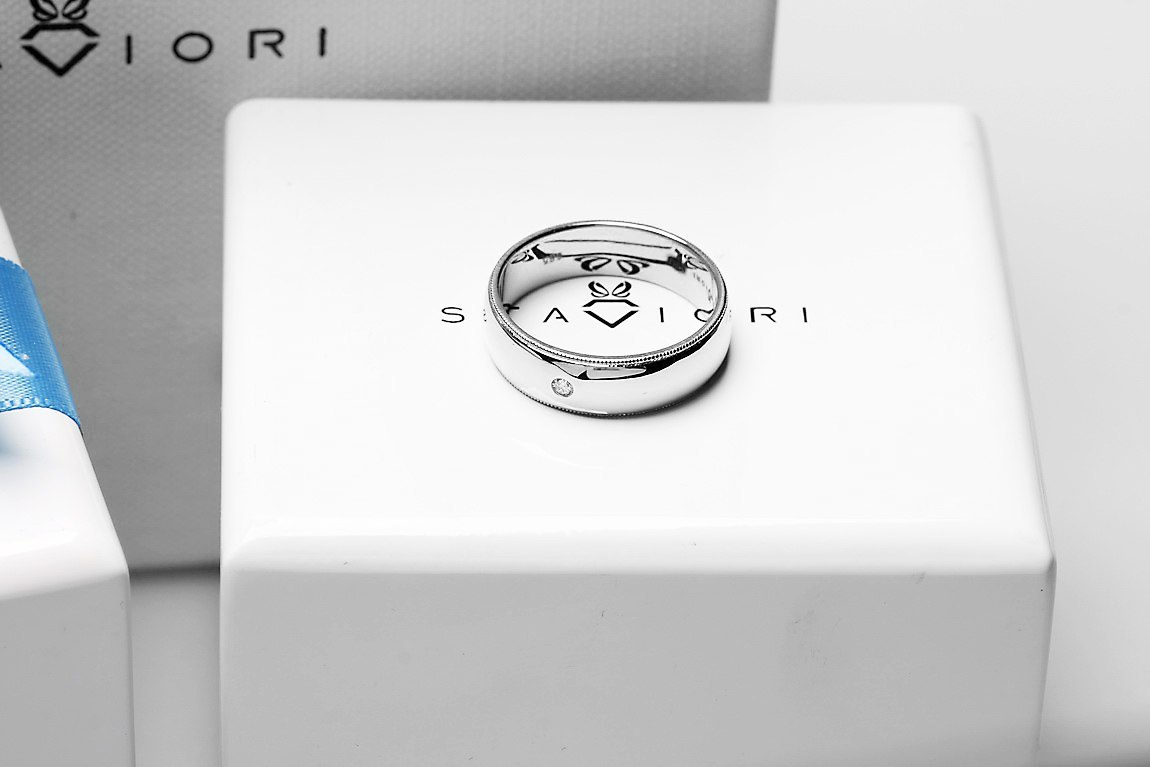 Emaga Złota obrączka OBD4079 - Diament